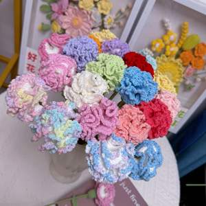 ดอกคาร์เนชั่นถักโครเชต์ดอกไม้ประดิษฐ์สำหรับวันแม่อนุสรณ์และของตกแต่งบ้านเป็นมิตรกับสิ่งแวดล้อม - Product Image 3