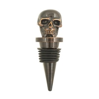 Bouchon et verseur à vin personnalisés en alliage de zinc, argent/or rose, motif chauve-souris d'Halloween, design moderne, réutilisables et durables