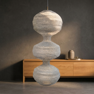 โคมไฟเพดาน LED ดีไซน์โบฮีเมียนทันสมัย แบรนด์ Sonnet Decor รุ่น Luxury ทำจากเหล็กถักมือ แสงวอร์มไวท์ 3500K CRI 80 เหมาะสำหรับที่อยู่อาศัย - Product Image 4