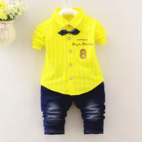 Ensemble de 8 chemisiers et jeans d'automne pour bébé garçon de 2 à 3 ans