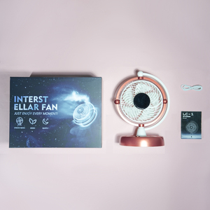 Ventilador USB Recargable con Luz LED, Ventilador de Escritorio Innovador con Diseño de <span class=keywords><strong>Planeta</strong></span> Espacial para Coche, Uso en Exteriores y en el Hogar - Product Image 6