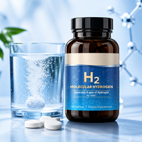 Comprimés effervescents d'hydrogène moléculaire 8ppm, antioxydant cellulaire, soluble dans l'eau, complément alimentaire, 90 unités, vente en gros OEM