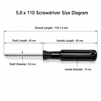 Mini tournevis Phillips 3mm 4mm 5mm 110mm, manche en acier au carbone, pointe en acier 45, poignée PS, outil de réparation manuel