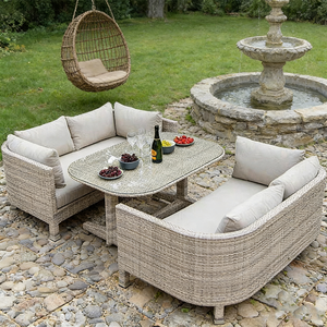 Canapé de jardin moderne en aluminium nordique avec cadre en rotin PE, combinaison imperméable pour <span class=keywords><strong>terrasse</strong></span> extérieure, mobilier de cour, canapé-lit - Product Image 2