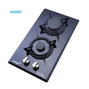 Xunda Chine Prix de gros usine Plaque de cuisson à <span class=keywords><strong>gaz</strong></span> encastrable 30 cm <span class=keywords><strong>Domino</strong></span> 2 brûleurs avec verre trempé noir - Product Image 3