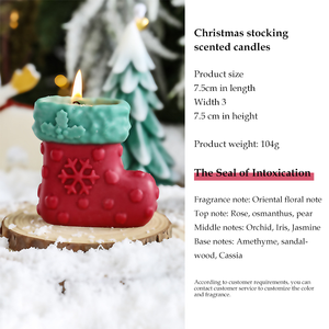 Wholesale Creative Stocking Christmas Holiday Decorations Handmade Soy Wax Scented <b>Candles</b> for Home Gifts - Product Image 6