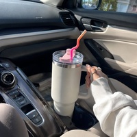Pailles à jus réutilisables en silicone de qualité alimentaire, découpées sur mesure pour gobelet Stanley 40oz et bouteille de vin, pailles flexibles