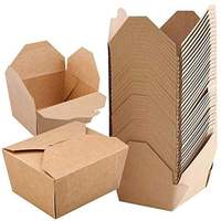 Boîtes alimentaires jetables en papier kraft imprimées sur mesure, résistantes à la graisse, pour restaurants, salades, fruits, nouilles, plats à emporter