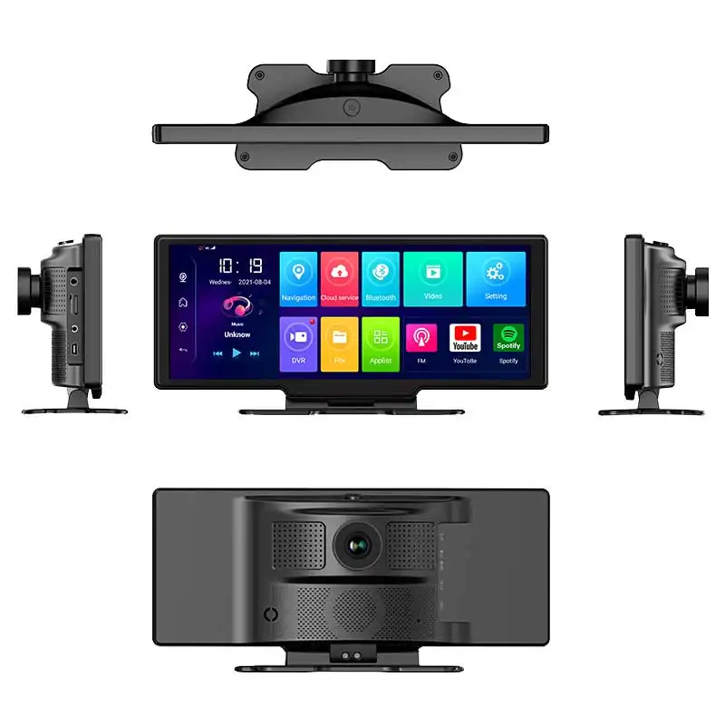 กล้องติดรถยนต์ DVR 4G GPS FHD 1080P,กล้องติดรถยนต์ระบบแอนดรอยด์8.1บันทึกวิดีโอ ADAS เลนส์คู่มองเห็นกลางคืน