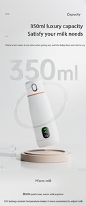 Chauffe-<span class=keywords><strong>Biberon</strong></span> Portable 350 ml en Acier Inoxydable, Multi-Fonction pour Lait Maternel, Prise US, Rechargeable, Fonction Intelligente - Product Image 6