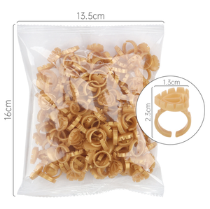 แหวนกาวติดขนตา รูปหัวใจ 100 ชิ้น ขนาดเล็ก หลากสี สำหรับต่อขนตา - Product Image 3