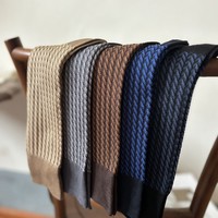 Chaussettes de travail pour hommes en coton mercerisé de qualité supérieure |   Chaussettes habillées à double aiguille à motif chevrons sans couture pour hommes