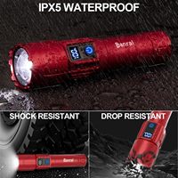 Lampe torche tactique rechargeable USB-C, LED super lumineuse haute luminosité, étanche, portable, pour le camping, 5 modes, zoom