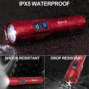 USB C 충전식 전술 손전등 높은 루멘 슈퍼 밝은 LED 방수 휴대용 캠핑 조명 5 모드 줌 - Product Image 6