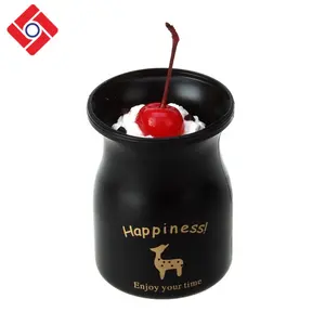 Custom Gedrukt 120Ml Leuke Dessert Pudding cups Met Plastic Cap, Wegwerp melk flessen