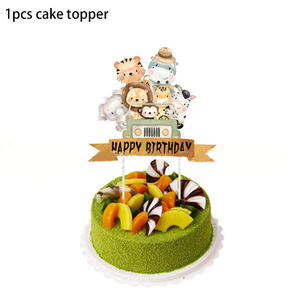 वन वन चिड़ियाघर पार्टी थीम जन्मदिन ईस्टर सजावट डिस्पोजेबल टेबलवेयर पेपर प्लेट कप टेबलडोर कार्टून - Product Image 6