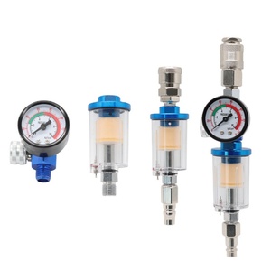 OMCH Spray Gun air Flow Regulator <b>Gauge</b> In-line Oil Water Trap Filter Separator JP/EU/US Adapter Pneumatic Tools for Airbrush - Product Image 2