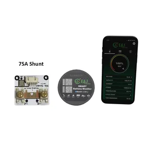 Precise Bluetoo battery testers BT 4.0 APP smart shunt battery monitor for 10V to 80V 75A lifepo4 lead-acid AGM Gel battery