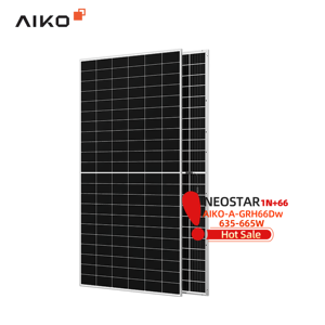 Aiko แผงเซลล์แสงอาทิตย์ชนิด N ครึ่งเซลล์ PERC 635-665W ประสิทธิภาพ24.6% IEC CE สำหรับใช้ในครอบครัว - Product Image 1