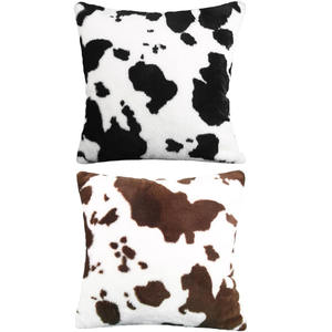 Housse de coussin en fausse <span class=keywords><strong>fourrure</strong></span> motif vache, coussin de canapé en peluche, léger, doux, coussin antidérapant, décoration de salon, chambre à coucher, bureau - Product Image 1