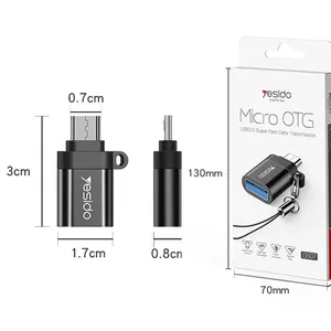 YESIDO-minifunción para convertidor de teléfono móvil, Micro lector de tarjetas, adaptador OTG