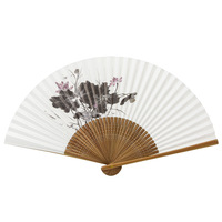 Style traditionnel Portable encre peinture papier ventilateur été ancien Cheongsam danse Style hommes femmes tenant un ventilateur pliant rond