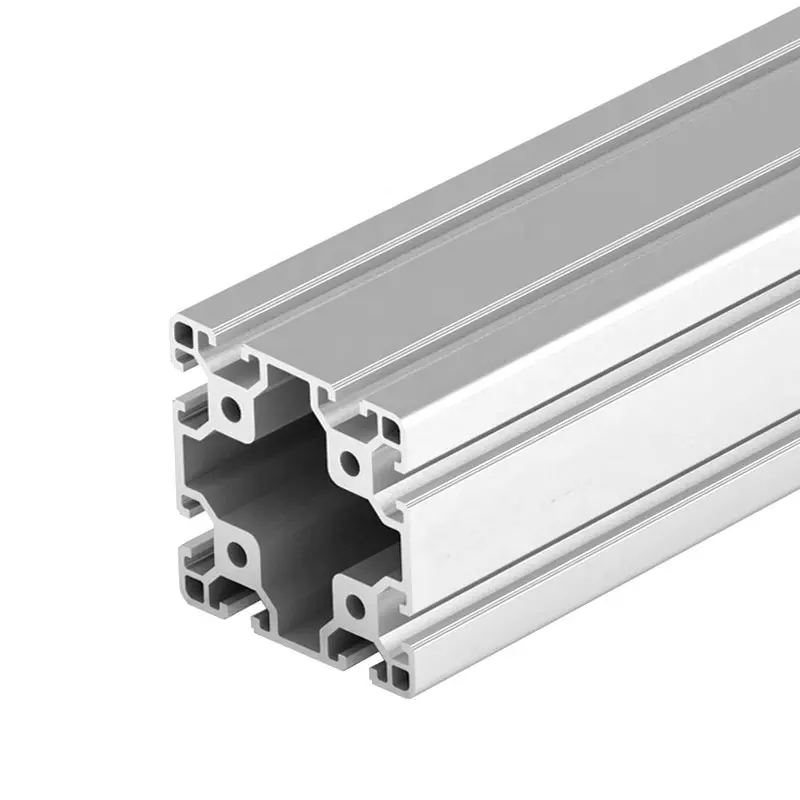 Perfil de aleación de aluminio 8080 para marco de barandilla de vidrio equipo de automatización industrial estándar europeo de alta calidad