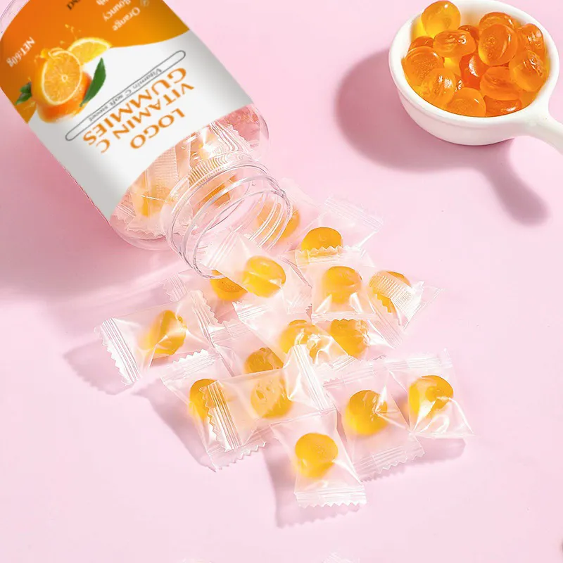 Vitamin C Gummies dukungan imun suplemen mencerahkan warna kulit Pectin Vitamin C permen kebutuhan sehari-hari untuk penjualan