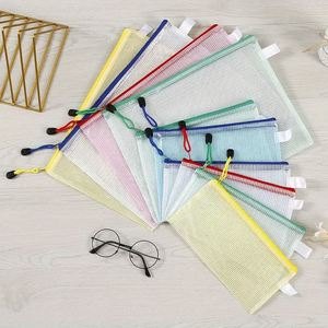 Custom PP Mesh Zipper Document Folder <b>A4</b> Size-Heavy Duty Transparent File Storage Bag for Office and Home Use - Product Image 4