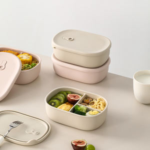 Lonchera de Silicona de 1000 ml con 3 Compartimentos y Tapa Apta para Microondas, Resistente a Roturas y Segura para Niños, Recipiente para Alimentos Calentables - Product Image 1