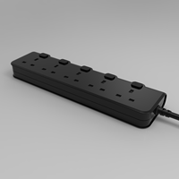 Prise de câble d'extension britannique 5WAY UK Type OEM prix d'usine multiprise avec interrupteurs individuels