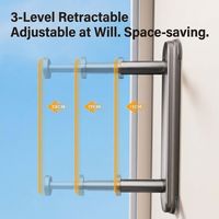 Organisateur de cintres rétractable mural à ventouse, sans perçage, extensible à 3 niveaux, pliable, pour salle de bain et buanderie, gain de place