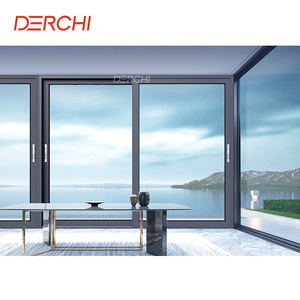 Cửa trượt xếp nhôm cách nhiệt DERCHI, cửa không khung, cửa hiện đại cho nhà ở, nội thất - Product Image 2