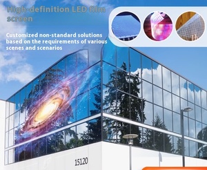 HD sáng tạo mềm Màn hình hiển thị <span class=keywords><strong>LED</strong></span> mô-đun với kính cửa sổ trong suốt và màn trập lăn phim linh hoạt để dễ dàng cài đặt - Product Image 4