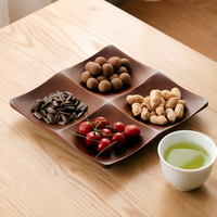 Creatieve houten snack schaal - Luxe gescheiden fruit- en notenplateau voor de salontafel