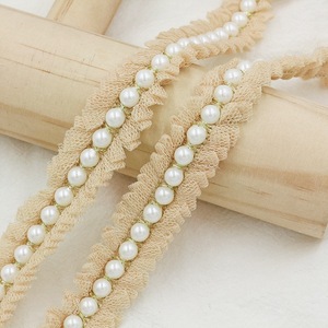 Bán buôn handmade phụ kiện thời trang cho váy cưới trang trí DIY búp bê cổ giày quần áo <span class=keywords><strong>TRIM</strong></span> ngọc trai đính cườm ren vải - Product Image 5