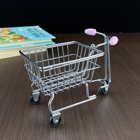 Mini moto tricycle en métal de simulation, chariot de courses, couleur or/argent, décoration de bureau, jouet pour maison de poupée