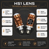 Fournisseur de commandes en gros : Mini projecteur LED H4 universel 12V DC, faisceau haute concentration, super lumineux 12000lm, pour phare avant de scooter