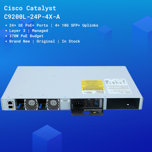 Commutateurs Ethernet gérés PoE+ de couche 3 Catalyst 9200L à 24 ports C9200L-24P-4X-E avec fonction QoS et 4 ports SFP+ - Product Image 2