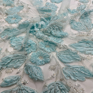 Ái lực thiết kế lưới vải tùy chỉnh 3D thêu ren Sequins đính cườm ren vải cho Đảng - Product Image 2