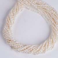 Brins de perles d'eau douce naturelles de forme riz blanc de 2,5-3 mm, qualité A, vente en gros pour la fabrication de bijoux, prix promotionnel
