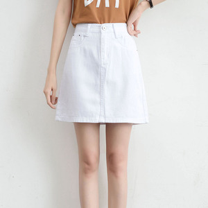 Zoki — Mini jupe Denim, jupe courte mode en jean, taille haute, style coréen, couleur noir, bleu, Harajuku, grande taille, hauteur hanches, été - Product Image 2