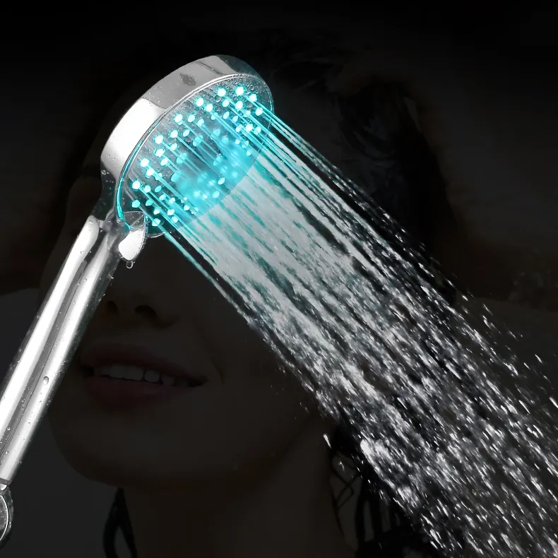 Amazon Hot Selling CUPC Wholesale 3 Functions LED Handheld Shower Head with Seven Color Light Changing spa shower