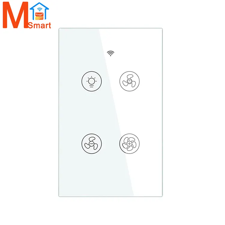 Akıllı yaşam tuya ev otomasyonu WiFi RF tavan vantilatörü ile ışık duvar anahtarı