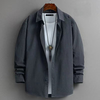 Camicia di qualità Premium alla moda Casual in cotone da uomo a manica lunga Smart Casual camicia Vintage da ufficio da lavoro formale camicia da uomo
