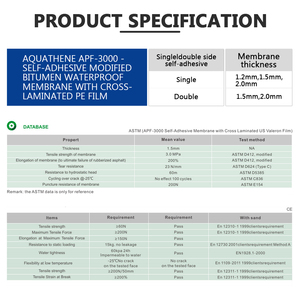 Membrana autoadhesiva de hdpe preinstalada, cubierta subterránea de alto polímero, impermeable, bituminoso - Product Image 4