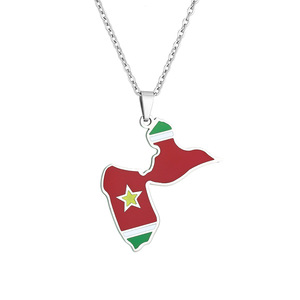 <span class=keywords><strong>Guadeloupe</strong></span> Île Carte Étanche En Acier Inoxydable Mode Bijoux Colliers Pendentif En Gros pour Femmes Hommes - Product Image 3