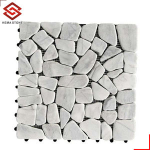 Enclavamiento Fácil instalación DIY Mosaicos <span class=keywords><strong>de</strong></span> piedra locos blancos naturales caídos <span class=keywords><strong>Azulejos</strong></span> <span class=keywords><strong>de</strong></span> mármol agrietado roto para sistema <span class=keywords><strong>de</strong></span> clic <span class=keywords><strong>de</strong></span> cubierta <span class=keywords><strong>de</strong></span> jardín - Product Image 1