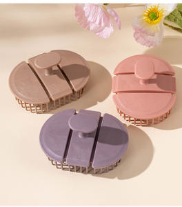 Salon facile à rincer sucer rapidement cheveux cuir chevelu masseur shampooing brosse doux peigne dents plié facile à utiliser exfoliant cuir chevelu masseur - Product Image 2