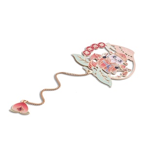 Promotional Items Unique Design Engraved Laser Metal <b>Bookmark</b> with Chain - Product Image 5